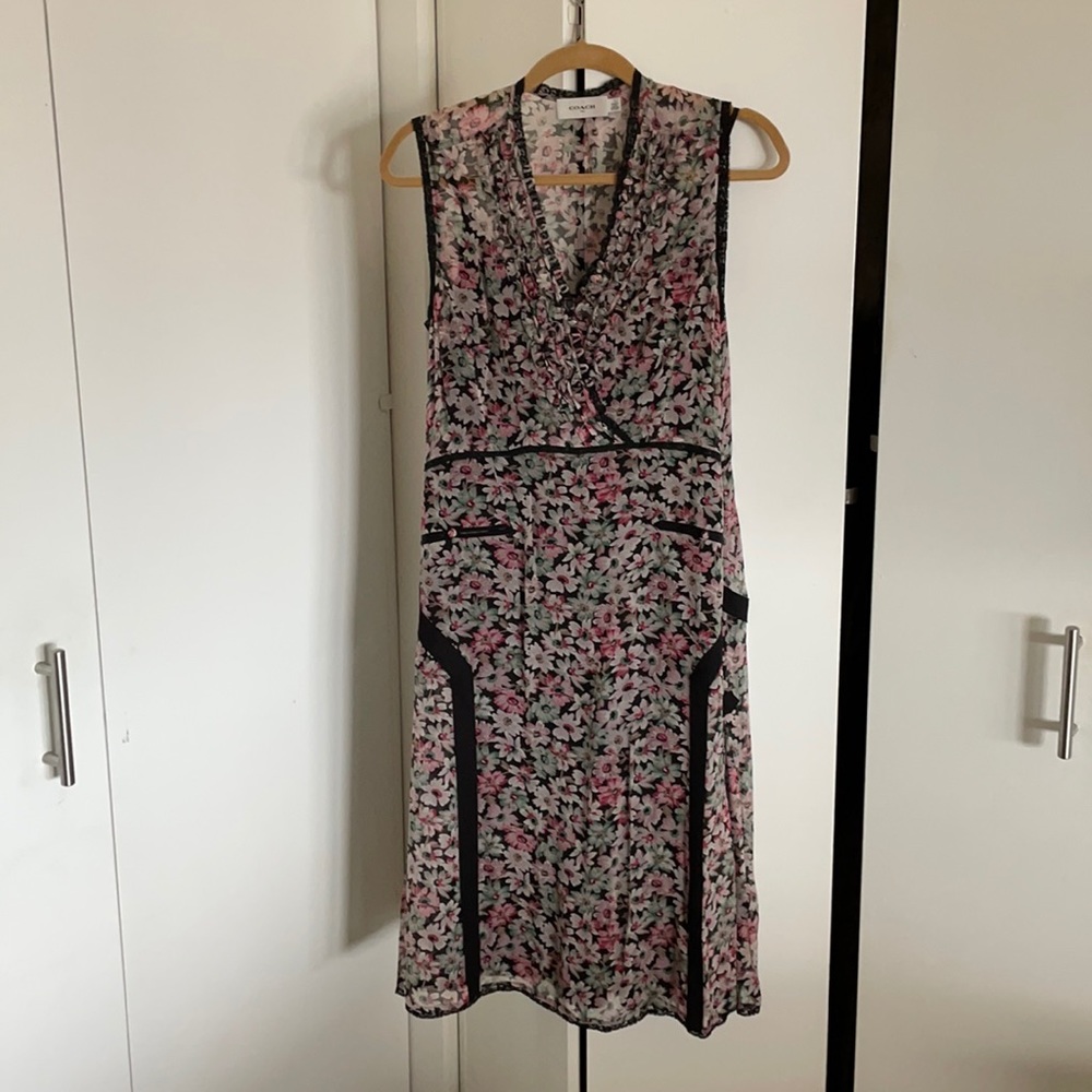 Coach floral sleeveless silk dress